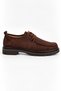 Women's Brown Suede Smart Lace-Up Comfortable Modern Round Toe Loafer - 2