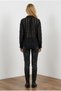 Women's Black Oversize Shirt with Self-Fringed Pattern Yy101438 - 7