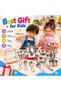 Kids Stainless Steel Kitchen Play Set with Cooking Pots, Pans, Lids, Utensils and Storage Rack, Pretend Play Cookware Set, Mini Chef Role Play Kitchen Accessories, Educational Toy, Ages 3+ - 5