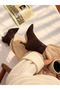 Vienna Brown Suede Pointed Toe 5 cm Thin Heel Women's Boots Botti̇e - 2