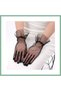 Short Length Laced Black Polka Dot Tulle Gloves Black Color Bsk2026