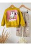 Girl's Miffy Patterned Square Trousers 100% Cotton Mustard Set - 5
