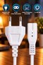 White Color 1.5 Meter Tape Cord Power Cable with European Plug Practical Connection for Ps4 and Ps5 Compatible Tv, Radio, Audio System and Compatible Electronic Devices |   Sy8 - 2