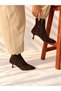 Vienna Brown Suede Pointed Toe 5 cm Thin Heel Women's Boots Botti̇e - 3