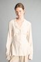 Fitted V-Neck Peplum Detailed Belmando Long Sleeve Shirt J1280Ax26Wn