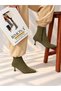 Vienna Khaki Suede Pointed Toe 5 cm Thin Heel Women's Boots Botti̇e - 2