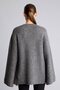 Relaxed Fit Crew Neck Wide Sleeve Lace-Up Wool Blend Knitwear Basic Sweater H2411Ax26Au - 5