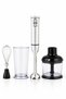 3-in-1 Immersion Hand Blender Set, All Stainless Steel 2 Speed Hand Stick Mixer with Chopper, Whisk & Measuring Cup for Baby Food, Soup & Smoothies