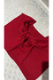 Women's Red Knitwear Faux Sweater Shawl – Tieable, Soft Textured, Stylish and Elegant Shoulder Shawl - 3
