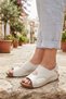 S012.036 Beige Heel Spur Support Gel Sole Hallux Valgus Compatible Comfortable Daily Women's Shoes - 7