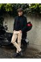 Men's Black Cashmere Coat Slim Fit Stand Collar Winter Coat - 2