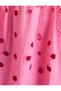 Long Scalloped Dress with Balloon Sleeves, Deep Neckline and Buttons - 6