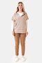 50235 Camel Relaxed Fit Hooded Knitwear Jacket - 3