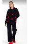 Heart Sweater Pants Two-Piece Knit Set