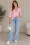 Women's Crew Neck Lace Embroidered Three Quarter Sleeve Sporty Stylish Curve Plus Size Viscose Blouse