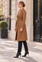 Women's Tan Color Belted Double-Breasted Trench Coat - 2