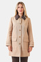 60108Ts Camel Velvet Collar Plaid Lining Trench Coat