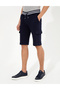 Navy Blue Standard Fit 2 Thread Knitted Shorts 50251040-Vr106 - 2