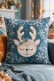New Year Themed Throw Pillow Cover 43X43 cm Digital Printed Decorative New Year Pillow Cover Gift