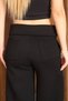 Women's Black Folded Waist Elastic Wide Leg Stopper Detailed 3 Thread Winter Sweatpants - 7