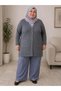 Women's Plus Size V-Neck 3 Button Pocket Knitwear Mother's Cardigan