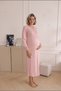 Elarina Lace and Satin Piping Detailed Buttoned Maternity and Postpartum Nightgown