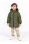 77010-26 Boy's Hooded Hexagonal Quilted Inflatable Coat with Zipper Pockets, Ages 2-5