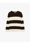 Long Sleeve Crew Neck Striped Sweater - 5
