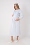 Women's Patterned Dressing Gown with Buttons on the Front and Lace, Maternity & Postpartum Nightgown Set - 6
