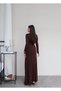 Long dress with slit and stone accessories - 5
