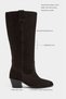 Utah Bitter Brown Suede Leather Pointed Toe Thick Heel Women's Dallas Boots - 2