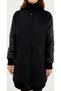 Leather Sleeve Detailed Cashmere Black Jacket C-0080 - 2