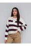 V-Neck Striped Knit Sweater