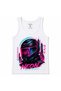 Neon Override – Cyberpunk Motorcycle Helmet & Futuristic Tokyo City Graphic Tank Top