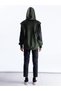 Hooded Velvet Sweatshirt with Front Panel Detail - 4