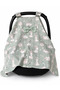 100% Cotton Muslin Stroller Cover and Cushion Set of 2 - Mint Bunny (Oeko-Tex Certified) - 3