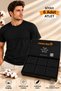 Men's 6 Pieces Crew Neck Short Sleeve Basic T-Shirt Daily Comfortable Cut Black Color