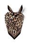Black Leopard Patterned Bandana Scarf with Edges - 2
