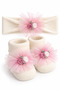 0-6 Months Baby Girl Floral Headband and Socks Set Baby Gift