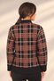 Women's Plaid Patterned Acrylic Knitwear Cardigan with Buttoned Front Pockets - 4