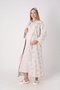 Ruffle Collar Buttoned Breastfeeding Maternity Nightgown and Floral Shawl Collar Dressing Gown 2-Piece Maternity Set - 2