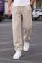 Men's Baggy 3-Ply Piped Full-Length Cuff Adjustable Hem with Stoppers Soft Fabric Sweatpants - 7