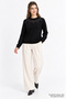 Long Sleeve Crew Neck Stone Embroidered Knit Sweater - 4