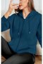 Women's Balloon Sleeve Cardigan with Hood, Full Zipper, Pockets, 100% Cotton, Winter - 5