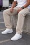 Men's Baggy 3-Ply Piped Full-Length Cuff Adjustable Hem with Stoppers Soft Fabric Sweatpants - 3