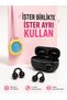 Wireless Headphones and Pink Strap Bag Charm Analog Watch Set