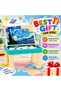 Kids 2 in 1 Drawing Board Table with Jigsaw Puzzle Blocks, Reusable Writing Whiteboard, Educational Art Easel, Storage Tray, Creative Learning Activity Toy for Boys and Girls - 7