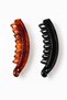 Medium Size Banana Buckle Black-Brown 2 Pieces - 2