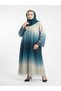 Rizqé Azure Teal Ombre Shimmer Abaya Set