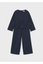 Girl's Knitwear Trousers Blouse Set Navy Blue 4530